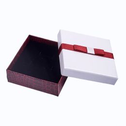 Display 10pcs Jewellery box Packaging Set Cardboard Jewellery Organiser Gift Boxes Storage Necklace Earring Rings Box with Bowknot Rectangle