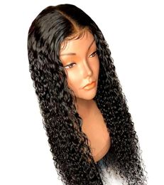 Curly Lace Front Human Hair Wigs For Women Natural Black 13x4 Brazilian Remy Wig Pre Plucked With Baby Hair Bleached Knots9033172