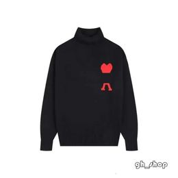 Amis Designer Sweater Womens Autumn/Winter Pullover Sweater Heart Embroidered Jacquard Paris Fashion Loose Mens Women Casual Knitwear Amis Paris 1061