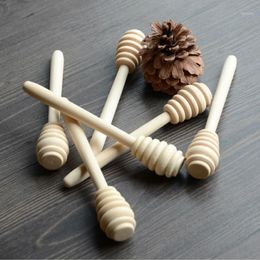 100pcs lot 14cm Length Wooden Honey Stirring Stick Wood Spoon Dipper Party Supply1 Whole-282Z