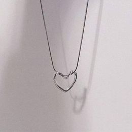 Pendant Necklaces 2024 Fashion Women's Hollow Necklace Stainless Steel Love Birthday Party Jewelry Accessories Gifts