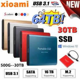 Boxs For Xiaomi SSD Hard Disc 64TB 2TB SSD 500GB 2.5 Inch Hard Drive Drive Hard Disc Portable Electronics for Laptops Mobile Phones