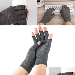 Cycling Gloves 1Pair Outdoor Half Finger Compression Joint Care Reer Wrist Support Fitness Women Men Wristband Drop Delivery Sports Ou Otqow