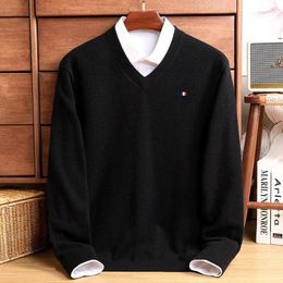 Men's Sweaters Cashmere Sweater V-Neck Pullover Clothing Spring Autumn Jersey Hombre Jumper Pull Homme Hiver Knitted Woollen Base Shirt