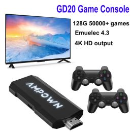 Consoles Video Game Console1GB Ram 128G 50000 Retro Games 3D Emuelec 4.3 Wireless Controller 4K 60fps HD Output GD20 Stick Game 4K