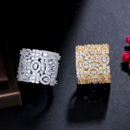 Bands ThreeGraces Elegant Shiny Cubic Zirconia Adjustable Size Bridal Wedding Engagement Rings for Women Brazilian Party Jewellery R188