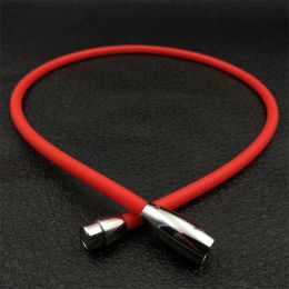 Necklaces Waterproof and antisweat ion balance magnetic therapy health silicone tourmaline necklace