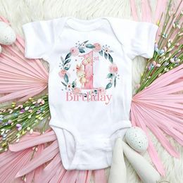 My 1st Birthday born Bodysuit Infant Baby Clothes Toddler Jumpsuit Girl Party Short Sleeve Outfit Shower Gift 240220