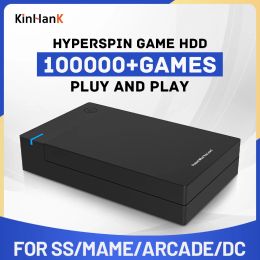 Consoles Hyperspin Portable 4T/8T/12T External Game Drive with 100000 Retro Games for SS/Wiiu/Game Cube/N64 for Win 7/8/10/11