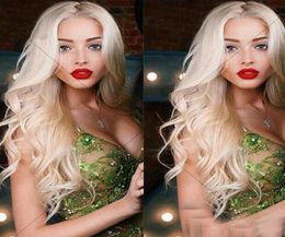 Platinum Blonde 13x6 Lace Front Human Hair Wigs Pre Plucked Glueless Full Lace Wigs For Women Remy Human Hair Blonde Wavy Wig7898671