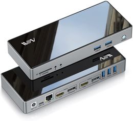 Iviin 16in1 Type-C Multi-Function DisplayLink Docking Station Single 5K Dual 4K Multi-System Compatible