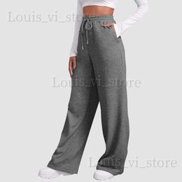 Womens Pants Capris Womens Two Piece Pants Wide Leg Pants For WomenS Fleece Lined Sweatpants Straight Pants Bottom AllMath Plain Fitness Joggers Travel Basic Pants T