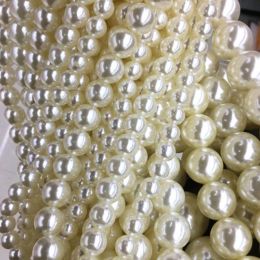 Beads Free Shipping 5 Strands 4mm White Imitation Pearl Loose Beads For Jewlry Making
