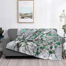 Blankets Abstract Gemstone And Malachite Tree Latest Super Soft Warm Light Thin Blanket Mother Of Pearl Abalone Shell Silver Luxury