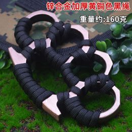 Rope Binding Alloy Thickened Tiger Ring Outdoor Broken Window Hammer Survival Four Finger Fist Buckle 958344