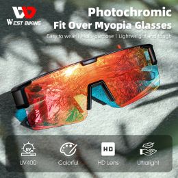 Eyewears WEST BIKING Photochromic Cycling Glasses Polarised Fit Over Myopic Sunglasses Sports Sunglasses Men Women Driving Eyewear Goggle