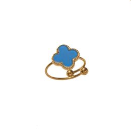 Van-Clef & Arpes Rings Designer Women Original Quality Band Rings Clover Ring Butterfly Rings Love Ring Gold Silvery Chrome Heart Ring Valentines Day Gift