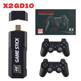 Consoles GD10 Game Stick 64G 128GB Retro Video Game Console 2.4G Wireless Controllers 4K HDMI Output 40+Simulators 40000+Games Build In