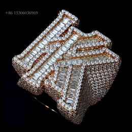 Fashion Trend High End Custom Hip Hop Jewellery Vvs1 Moissanite Hip-Hop Rings For Men