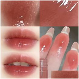 Lip Gloss Lipstick Small White Tube Glaze Water-Light Mirror Waterproof Moisturizing Basic Makeup Korean Cosmetics Drop Delivery Healt Ot8Wb
