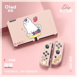 Cases WhiteCat Soft Protective Carrying Case For Nintendo Switch/Oled/Lite Decorative Antifall Antislid TPU Cover Customized Pattern