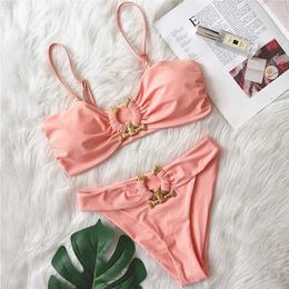 Womens Swimwear Pink sexy bikini 2024 womens swimsuit womens J240221