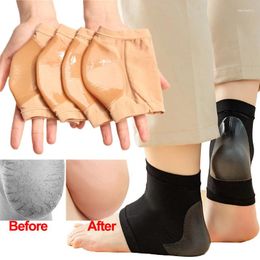 Women Socks Gel Silicone Heel Protective Sleeve Cover Plantar Fasciitis Anti-Crack Moisturising Pads Pain Relief Feet Care