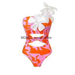 Women's Swimwear 2023 New Sexy One Piece Swimsuit Women Monokini Tropical Printed Ruffe Backless Push Up Female Bathing Suit Beach WearH2422123