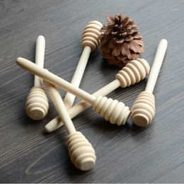 100pcs lot 14cm Length Wooden Honey Stirring Stick Wood Spoon Dipper Party Supply1 Whole-319c