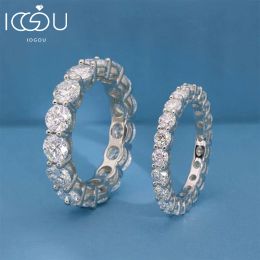 Rings IOGOU Personalised Moissanite Full Eternity Bands 925 Sterling Silver Ring For Women Girl Fine Jewellery 5mm 3mm D Moissanite Ring