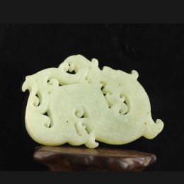 Pendants Old China Natural Jade Hand Carved statue dragon pendant d3