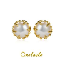 Earrings Simple Natural Freshwater Pearl 925 Sterling Silver Earrings For Women Minimalism Exquisite Gold Plated Small Earring