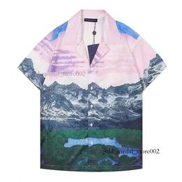 Designer Fashion T Shirt Hawaii Floral Letter Print Beach Shirts Men's Designer Silk Bowling Shirt Casual Men Summer Short Sleeve Loose Asia Size M-3XL 537 496