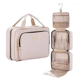 Cosmetic Bags Portable Makeup Bag Water-resistant Toiletry Travel Organiser Hanging Hook Bathroom Neceser Wash Set Storage