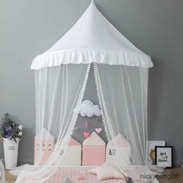 Crib Netting Kids Teepee Tents Children Play House Castle Cotton Foldable Tent Canopy Bed Curtain Baby Crib Netting Girls Boy Room Decoration