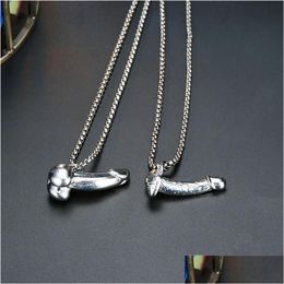 Pendant Necklaces European Appeal Funny Male Organ Necklace For Women Punk Sexy Men Jewellery Halloween Party Chain Drop Delivery Penda Dhpls