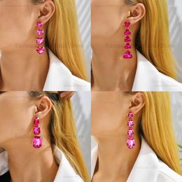 Dangle Earrings Fashion Elegant Cute Heart Long Hanging For Women 2024 Trend Luxury Design Charm Romantic Holiday Drop Earring Jewellery