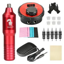 Dresses Tattoo Hine Kit Lcd Digital Screen 18v Led Tattoo Power Cartridges Needle Professional Complete for Body Beginners Artist