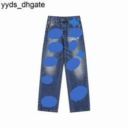 Chrom Designer Jeans 2023 Make Mens Old Washed Straight Trousers Heart Letter Prints for Women Men Casual Long Sweatpant Lu1c TK7U