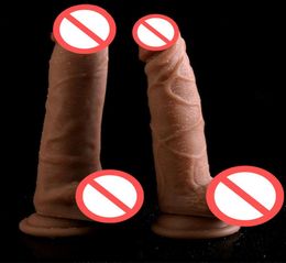 2 size Super Realistic Suction Cup Dildo Male Artificial GenitalAdult Sex Toys For Woman Real Feel Soft Dildos4013826