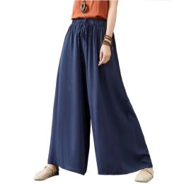 Capris New 2024 Summer Women Comfortable cool thin wide leg pants,Brand plus size cotton linen pants,casual skirt Trousers 6XL 7XL