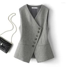 Women's Jackets Suit Vest Coat 2024 Spring Autumn Comfortable Sleeveless Ladies Blazer Versatile Lady Waistcoat Jacket