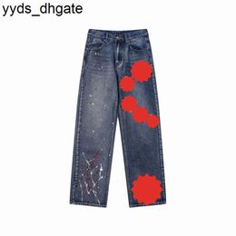 Chrom Make 2023 Designer Mens Jeans Old Washed Straight Trousers Heart Letter Prints for Women Men Casual Long Sweatpant S1jq H2XP