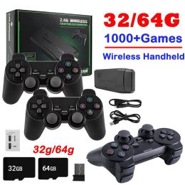 Consoles M8 Retro Game Stick 4k 10000 Games Portable Video Game Console 2.4G Double Wireless Controller Handheld Game Player For PS1/MAME