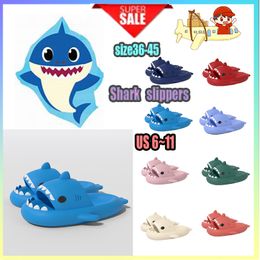 Designer Casual Platform shark Slides Slippers Men Woman anti rainbow fashion slip wear-resistant Light weight breathable cut super soft sandals Flat size35-47