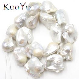 Beads AAA 1428mm Natural Irregular White Baroque Pearl Freshwater Loose Beads For Jewellery Making DIY Bracelets Necklace 15"Strand