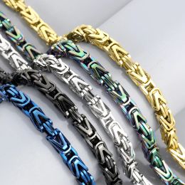 Necklaces 65CM 6/8MM V Shape Chain Necklace For Men Black Gold Plated Stainless Steel Choker Necklaces Hiphop Male Jewellery Accessories