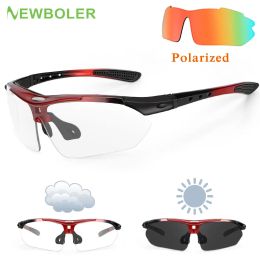 Eyewears NEWBOLER Photochromic Cycling Glasses Polarized Bicycle Glasses Men's Sunglasses MTB Road Cycling Eyewear Protection Goggles