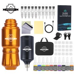 Guns Professional Tattoo Kit Wireless Rechargeable Mini Rocket TattooSet With Battery Power Interface Rotary Tattoo Machine Pen Kit