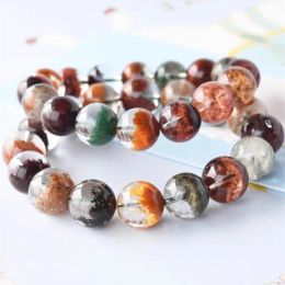 Bangles Natural Colourful Phantom Quartz Clear Round Beads Bracelet Women Phantom Stretch Bracelet 8mm 10mm 11mm 12mm 13mm 14mm AAAAA